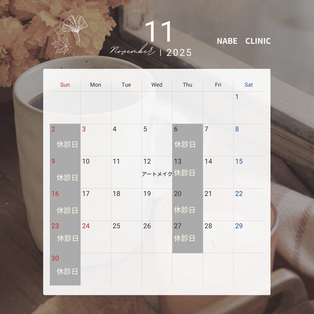 診察日カレンダー（11月12月1月）